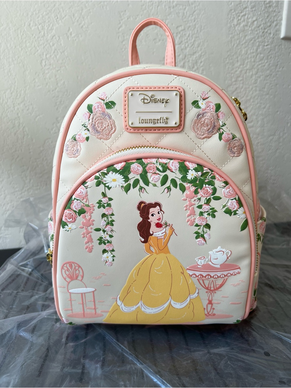 *NEW* Loungefly Disney Beauty and The Beast Quilted Belle Mini Backpack